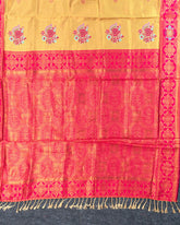 SC2860 - Top Dyed Saree With Copper Zari And Meena Butta